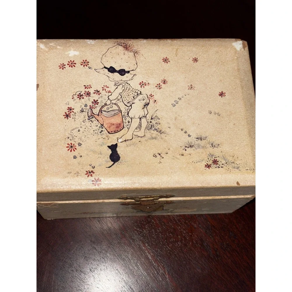 Vintage Ballerina Musical Jewelry Box Girl Pink‎ Satin